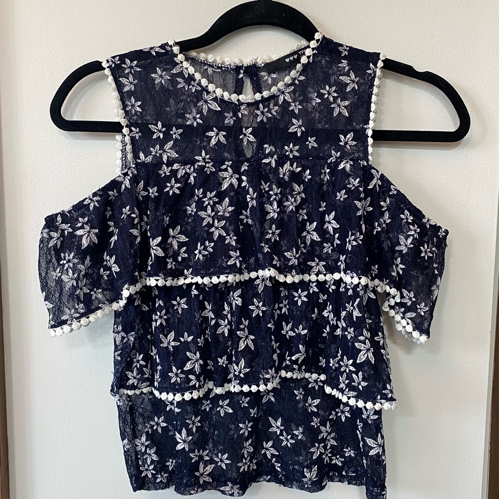 TFNC London sheer blue tank top